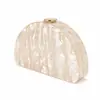 Bolso cruzado de un solo hombro de nuevo estilo europeo y americano para mujer, bolso semicircular de acrílico, bolso de mano de moda para bodas y cenas