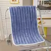 Toalla con Borde de Rayas de Caramelo, Engrosada para Lavar la Cara, Uso en Casa, Más Absorbente que el Algodón Puro, Secado Rápido para Adultos, Baño, Unisex, Vellón de Coral