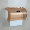 Caja de pañuelos para baño sin taladro, portarrollos de papel higiénico de plástico impermeable, dispensador de papel en rollo, caja de pañuelos de pared para uso doméstico