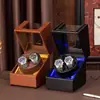 Com luz, tampa aberta, cinco velocidades ajustáveis, mostrador duplo, relógio mecânico automático, porta-relógio, corda elétrica, corda, caixa giratória para relógio