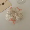 Scrunchie de Renda Bege Doce com Laço, Elástico de Cabelo Feminino para Rabo de Cavalo, Acessório de Cabelo Elástico Atacado