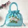 Bolso de Mano para Mujer Bolso Pequeño Bolso de Mano Estilo Étnico Bolso Bordado Bolso de Mamá Bolso Cubo para Mujer Cierre de Cordón Bolso para Teléfono Móvil Hanfu