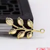 Jóias DIY Feitas à Mão Preservação de Cor Pingente de Planta Lâmina de Folha Cobre Brincos Pulseira Colar Material A938