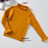 Outono e inverno de 2021 roupas infantis coreanas suéter meninas listrado gola alta renda algodão malha conjunto uma geração de cabelo