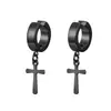 Pendientes de clip para oreja de acero inoxidable pendientes de colores moda pendientes de cruz dorados al vacío moda de comercio exterior personalidad color pendientes de clip para oreja