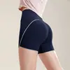 Shorts Fitness Três Quartos de Cintura Alta Levanta Bumbum Emagrecedores Calças de Yoga Podem Ser Usados ao Ar Livre Diariamente Shorts Esportivos Anti-Exposição Conjunto de Duas Peças