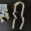 Cachecol de Fita de Renda Branco Estreito Longo para Mulheres, Novo Estilo de Início de Primavera, Faixa de Cabelo de Alta Qualidade, Cinto, Gravata, Acessório de Proteção para o Pescoço