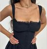 S32129 Primavera 2023 Nuevo Estilo Europeo y Americano Elegante Dulce Ajustado Encaje Tirantes Vestido Sling para Mujer