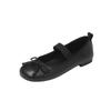 Bailarinas Gigantes Suaves de Piel de Oveja Otoño 2024 Nuevas Planas Puntera Redonda Moño Piel Genuina Hada Suela Suave Zapatos