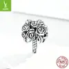 Plata Ziyun original sosteniendo flor S925 cuentas de plata romántica boda DIY pulsera accesorios con cuentas SCC1566