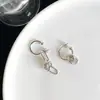 Pendientes de Cadena Metálica con Textura en Forma de C para Hombres y Mujeres, Diseño de Nicho, Nueva Tendencia, Lujo Accesible, Pendientes Asimétricos Nudosos