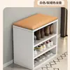 Banco para cambiarse los zapatos tapizado de madera maciza sin pintar, asiento de zapatero multicapa para entrada, banco de entrada, zapatero para puerta de entrada, banco de almacenamiento
