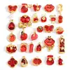 Estilo Chinês Festivo Fechadura Ruyi com Incrustação de Jade Sintético Bolsa da Sorte Amendoim Pingente Pulseira DIY Chaveiro Amendoim W672