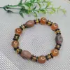 Pulsera de Ágata con Cuentas Dzi Antiguas de Xizang, Cuentas Dzi de Estilo Antiguo, Pulsera de Cuentas Dzi de Tres Ojos de Xizang, Transmisión en Vivo de Suministro de Jade