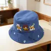 Chapéu de Pescador Desenho Animado Urso Novo Primavera/Verão 2026 para Meninos e Meninas, Chapéu Fofo com Aba Larga de Proteção Solar