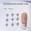 Decoraciones de Arte para Uñas de Aleación con Flor de Perla y Pedrería Colorida Estilo Japonés y Coreano Mini Accesorios para Uñas con Forma de Pétalo