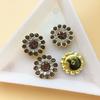 Girassol broca redondo flor prato broca fivela laço feito à mão diy acessórios de cabelo material acessórios de miçangas flor de três camadas strass