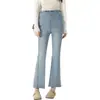 90512 Pantalones de Maternidad de Alta Calidad con Cordón Pantalones Acampanados Jeans de Mezclilla Elástica Pantalones Casuales de Nueve Puntos para Primavera y Otoño para Uso al Aire Libre