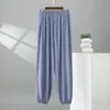 Calça masculina de algodão e seda com punho, calça de casa casual de tamanho grande folgada, nova calça esportiva versátil de primavera/verão slim-fit