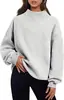 Moda Casual de Punto Grueso para Mujer con Cuello Medio Alto, Corte Holgado, Sudadera, Nueva Colección Otoño/Invierno 2024