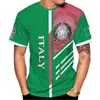 Camiseta Bandera de Italia Emblema Nacional Italiano Impresión 3D Ropa Urbana Hombres Mujeres Camiseta Oversize de Manga Corta