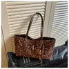 Bolsa tote minimalista de grande capacidade estilo coreano, bolsa de mão com design vintage de nicho, bolsa de ombro casual para o dia a dia