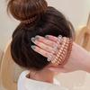 Corea del Sur Dongdaemun Nuevo Color Leche Curry Línea Telefónica Anillo para el Cabello Pulsera Cuerda para la Cabeza de Doble Propósito Correa para el Cabello sin Costuras Accesorios para el Cabello