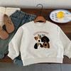 Moletom Infantil 2026 Bugatang Outono Novo Moletom Bordado de Cachorro para Meninos e Meninas, Gola Redonda para Bebê Pulôver Moderno