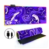 Mouse Pad Luminoso RGB Fluido Abstrato Teclado Gamer E-Sports Pad Espessado para Mesa de Escritório LED Colorido Tamanho Grande