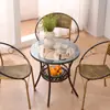 Cadeira de Rattan com Encosto Trançado, Banqueta Baixa, Conjunto de Mesa e Cadeiras, Arte em Ferro, Cadeira de Lazer Externa para Varanda de Casa, Cadeira Individual para Idosos