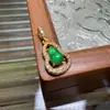 Plata S925 Esmeralda Azul Natural Verde Patek Calabaza Coleccionada Bolsa de Bendición Pluma de Mariposa Duende Cerradura Ruyi Rosquilla