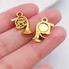 Retro Nota Dorada Música Guitarra Instrumento Musical Tambores Dy Colgante Pulsera Pendientes Llavero Accesorios