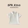 Camiseta Polo Infantil de Manga Curta para Meninos Cor Sólida Manga Meia-Manga Verão 2026 Novo Estilo Roupa de Verão para Meninos Camiseta com Gola para Meninos