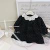Ropa Coreana para Niñas, Vestido de Princesa con Cuello de Muñeca de Encaje Otoño 2025, Vestido de Moda al por Mayor para Niños Pequeños