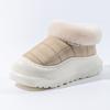 Zapatos de Algodón Conejo Rebelde para Mujer Invierno Hogar Suela Gruesa Forro de Felpa Cálidos Botas de Nieve Exteriores Zapatillas de Algodón Todo Incluido para Mujer