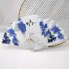 Abanico de Encaje Vintage Estilo Europeo de Flor Única para Mujer, Abanico de Orquídea de Verano, Abanico Plegable para Fotografía de Performance de Danza, En Stock
