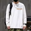 Camiseta de Manga Larga para Hombre Marca de Moda Otoñal Diseño Americano High Street Sentido Casual Top Camiseta para Hombre LOGOTIPO Personalizable