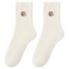 Calcetines bordados de capibara para mujer, otoño e invierno, forro polar, engrosados, cálidos, de terciopelo, para el hogar, resistentes al frío, calcetines para dormir