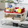 Estante de Almacenamiento Dopamina Escritorio Multicapa Plegable Estante de Snacks Estante de Almacenamiento de Cosméticos Cesta de Almacenamiento Plegable