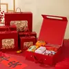 Nueva Caja de Dulces de Boda de Terciopelo Estilo Chino, Caja de Regalo de Retorno para Invitados de Boda Estilo Chino, Caja de Empaque para Regalo de Dama de Honor