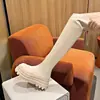 Botas Largas de Mujer con Tacón Grueso Estilo Francés 2026 Otoño e Invierno Nuevas Versátiles Versión Coreana Botas de Moda sin Cordones Botas Ajustadas
