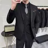 Conjunto de Terno Casual Elegante de Botão Único para Noivo e Padrinhos, Blazer Masculino Slim Fit para Traje Formal