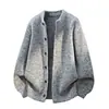 Cardigan de Punto Nuevo Otoño e Invierno Chaqueta Suéter para Hombres y Mujeres Estilo Perezoso Holgado Simple Cuello Redondo Color Sólido Top de Punto