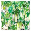 50 Adesivos de Cebolinha, Desenho Animado de Vegetal Verde Comida Criativa Impermeável Decoração Geladeira Lancheira Caderno Adesivos Atacado
