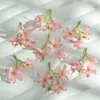 Orquídea artificial pequena de 3 hastes DIY Acessórios para grampo de cabelo e tiara femininos Flores de chifon Acessórios de flor artificial para sapatos e chapéus