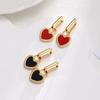 Joyería Baiheng, venta al por mayor, nueva moda, pendientes ligeros de lujo geométricos sencillos con forma de corazón para mujer, estilo coreano, diseño único, hebilla para la oreja