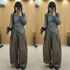 Conjunto de moda para mujer hecho a medida, nueva colección otoño 2026, diseño elegante con camiseta de cintura de corbata y pantalones casuales de pierna ancha