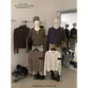 Imagine SAILORMOON Outono/Inverno Coreano Retrô Bolinhas Espessado Macio e Fofo Gola Redonda Cardigã Suéter 88177