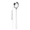 Blen Acero Inoxidable 304 Acabado Espejo Engrosado Mango Largo Cuchara Principal de Mesa Cuchara para Sopa Cuchara de Postre para el Hogar Estilo Coreano Cuchara Redonda Martillada