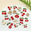 Aleación de Zinc Serie de Frutas Cereza Roja 3D Kit de Materiales para Llavero DIY Pendiente Accesorio de Joyería